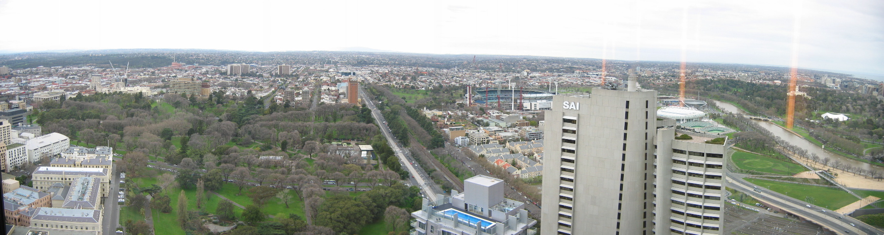 View of Melbourne from men's room, 35th floor, Sofitel Hotel