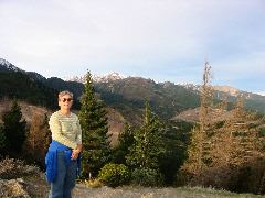 Shelley at top of Conical Hill, Hanmer Springs