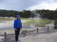 Shelley at "Artist's Palette", Waiotapu
