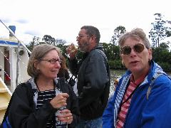 Shelley and Edythe Strand, on river cruise, Brisbane