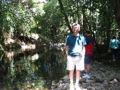 Dan at stream where we had lunch, Daintree rainforest