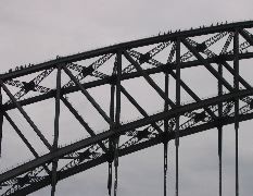 People climbing Sydney harbor bridge